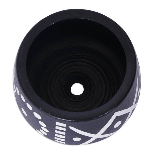 Alternate image for Geometric-Themed Black White Ceramic Decorative Flower Pot Gboane II