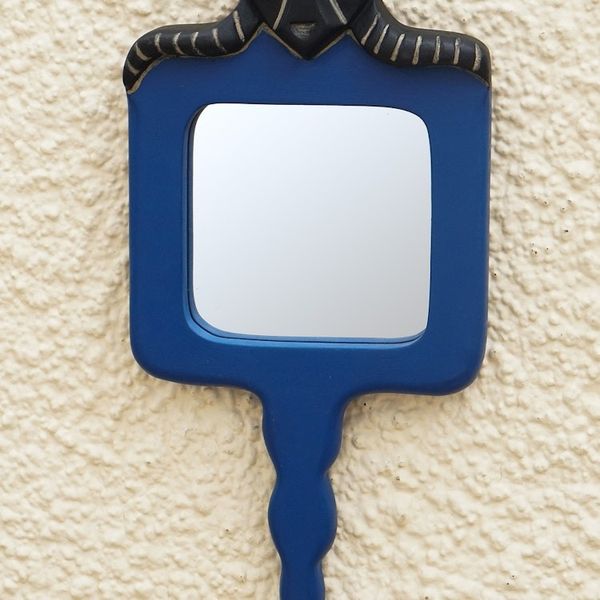 Alternate image for Blue Ofram Wood Wall Mirror Queen Amina