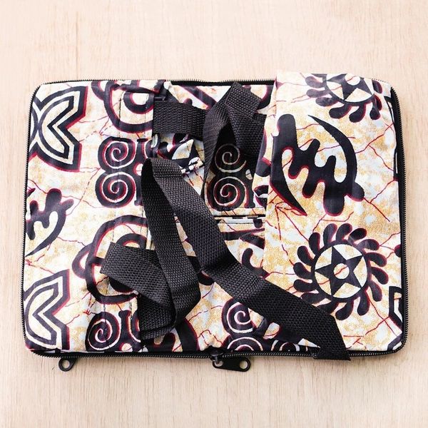 Alternate image for Adinkra-Patterned Self-Storing Cotton Tote Bag from Ghana Adinkra Essential