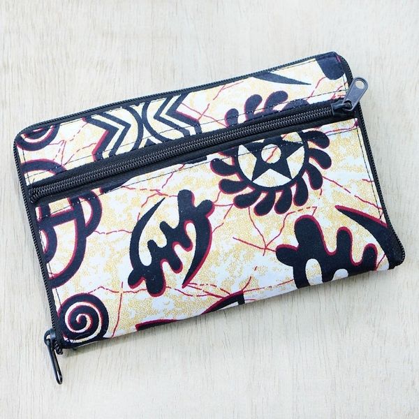 Alternate image for Adinkra-Patterned Self-Storing Cotton Tote Bag from Ghana Adinkra Essential