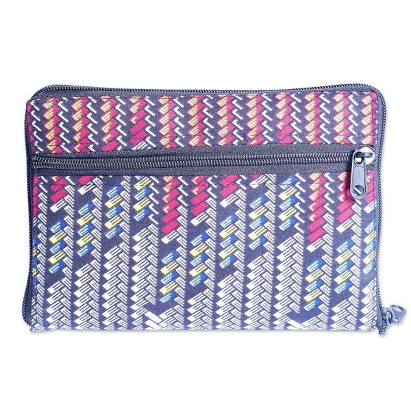 Alternate image for Multicolor Patterned Self-Storing Cotton Tote Bag from Ghana Vibrant Basis