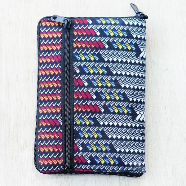 Alternate image for Multicolor Patterned Self-Storing Cotton Tote Bag from Ghana Vibrant Basis