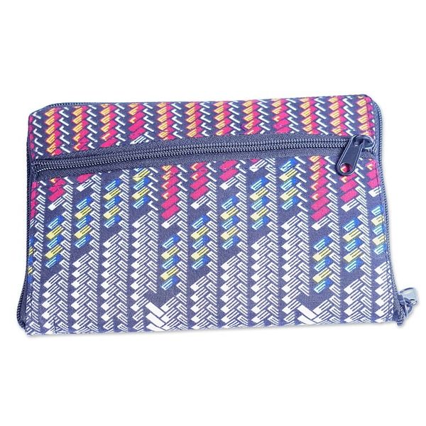 Alternate image for Multicolor Patterned Self-Storing Cotton Tote Bag from Ghana Vibrant Basis