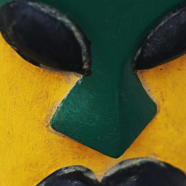 Alternate image for Handcrafted Yellow and Green African Mask of Queen Yargoje Yargoje
