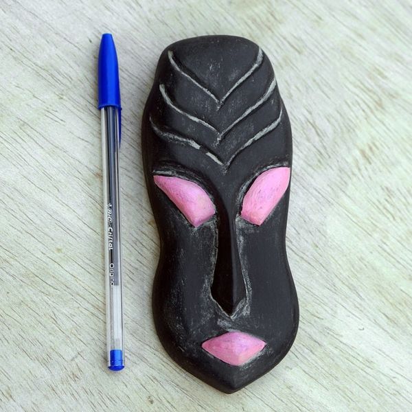 Alternate image for Handcrafted Black and Pink African Mask of Queen Ranavalona Ranavalona I