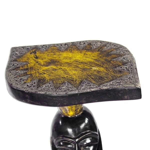Alternate image for Hand-Carved Sese Wood Accent Table from Ghana Togbe Ge