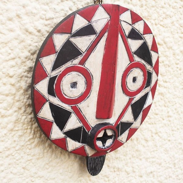 Alternate image for Hand Carved African Sese Wood Mask Festive Bobo
