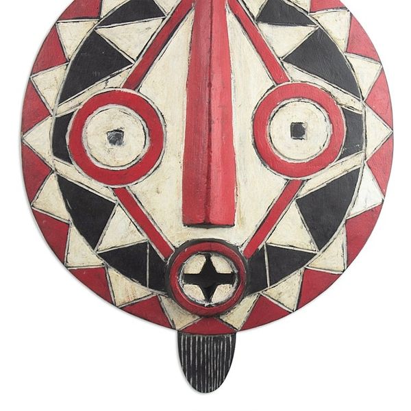 Alternate image for Hand Carved African Sese Wood Mask Festive Bobo