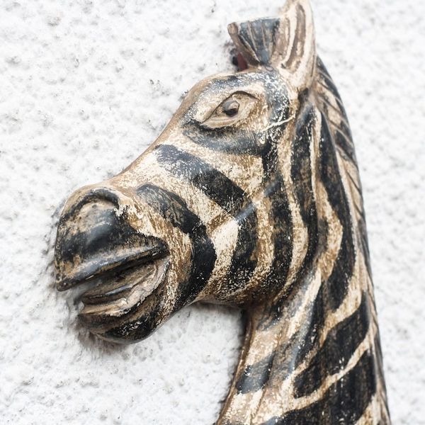 Alternate image for Rustic Sese Wood Zebra Wall Sculpture from Ghana Zebra Profile