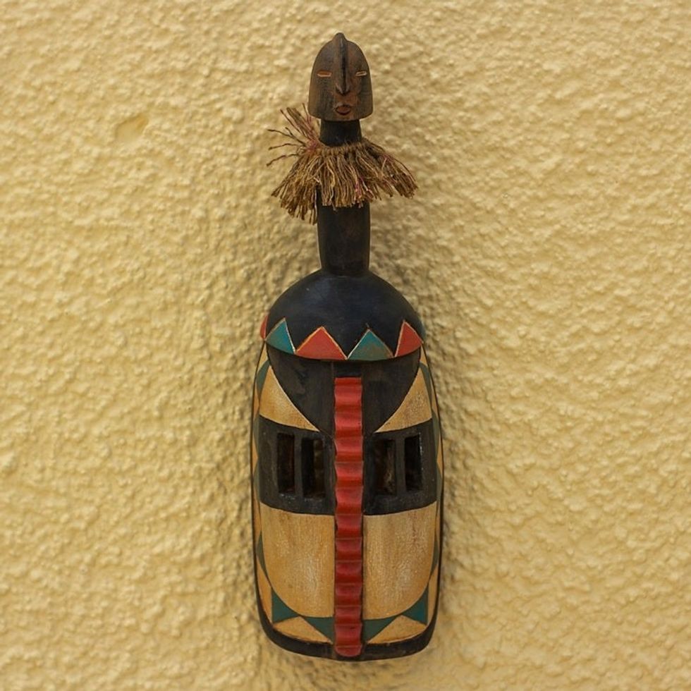 Hand Made African Sese Wood Mask 'Mossi'