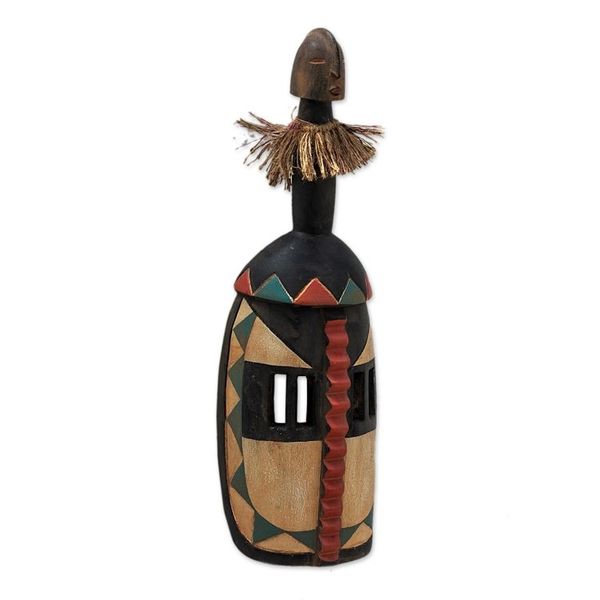 Alternate image for Hand Made African Sese Wood Mask Mossi