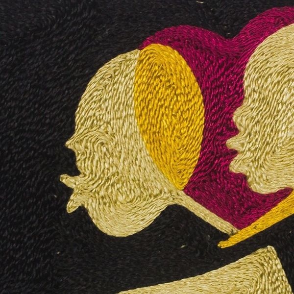 Alternate image for Handmade Mother and Child Silk Wall Art from Ghana African Identity