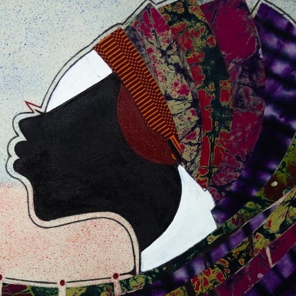 Alternate image for Framed African Batik Collage Painting Virtue