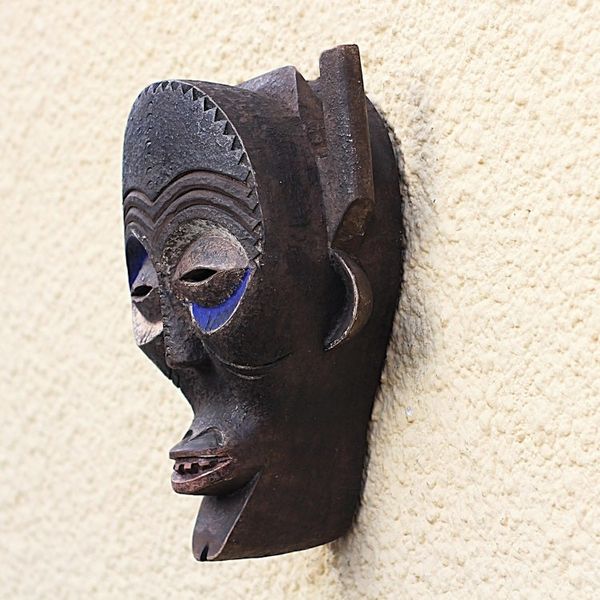 Alternate image for Zimba-Inspired African Wood Mask from Ghana Zimba Horns