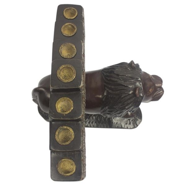 Alternate image for Hand Crafted Lion Candleholder from West Africa Lions Light