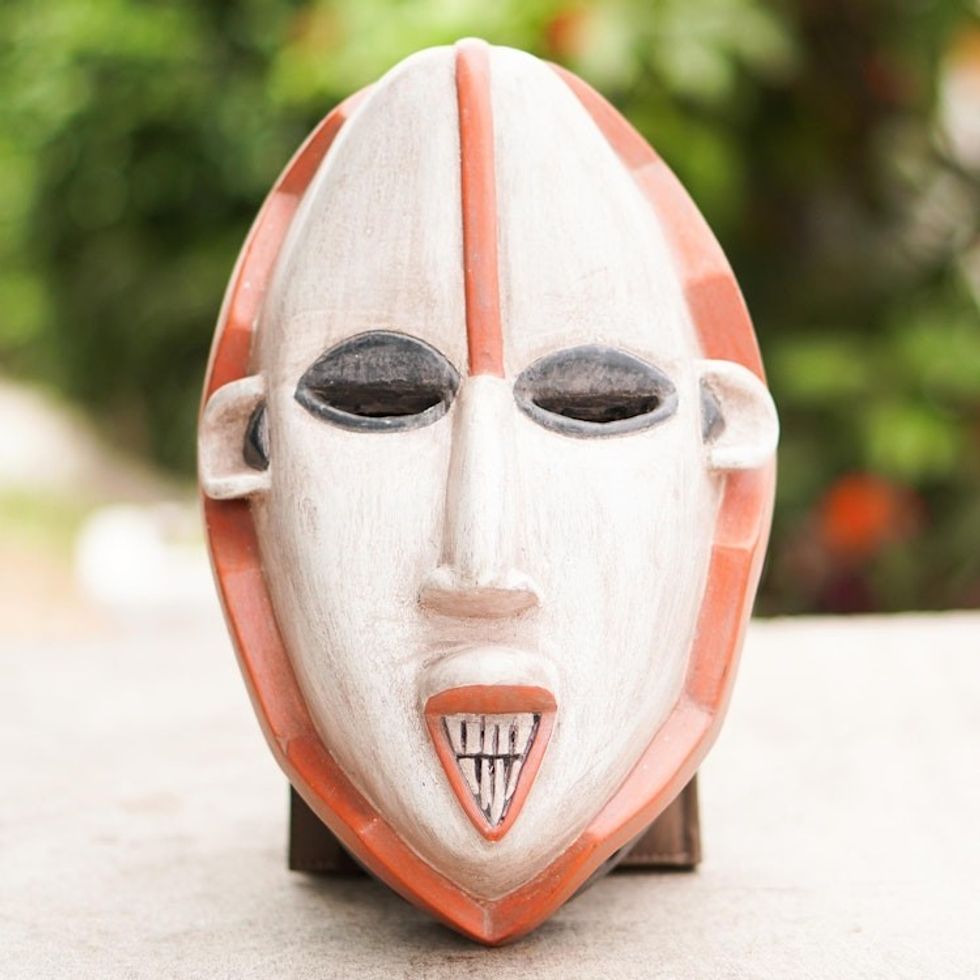 Hand Carved Sese Wood Mask from Ghana 'Igbo Okoroshi'