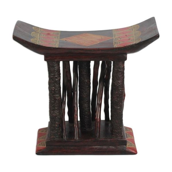 Alternate image for Wood Decorative Throne Stool Crafted in Ghana Ancestral Wood