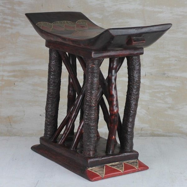 Alternate image for Wood Decorative Throne Stool Crafted in Ghana Ancestral Wood