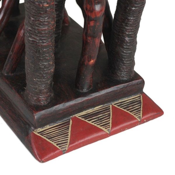 Alternate image for Wood Decorative Throne Stool Crafted in Ghana Ancestral Wood