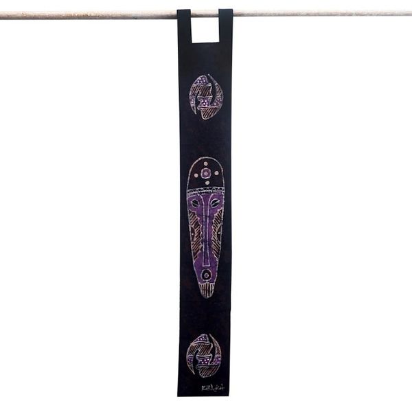 Alternate image for Culturally-Inspired Batik Cotton Wall Hanging from Ghana Azonto Mask I