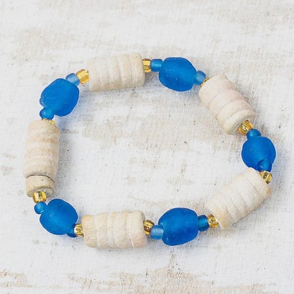 Alternate image for Ceramic and Recycled Glass Beaded Stretch Bracelet Nynife Beauty