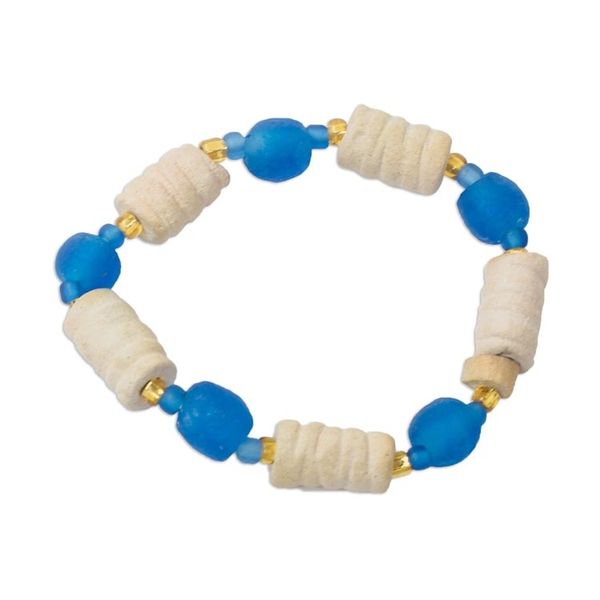 Alternate image for Ceramic and Recycled Glass Beaded Stretch Bracelet Nynife Beauty