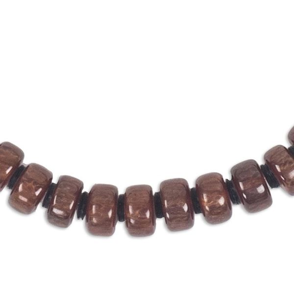 Alternate image for Eco Friendly Recycled Plastic Dark Brown Beaded Necklace Peaceful Calm