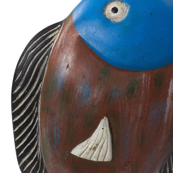 Alternate image for Hand-Carved Rustic Sese Wood Fish Sculpture from Ghana Opportunistic Fish