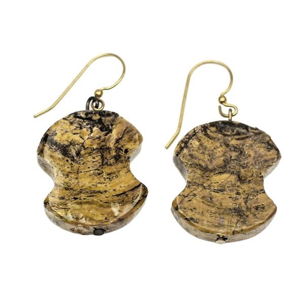 Alternate image for Carved Soapstone Dangle Earrings from Ghana Natural Obaapa