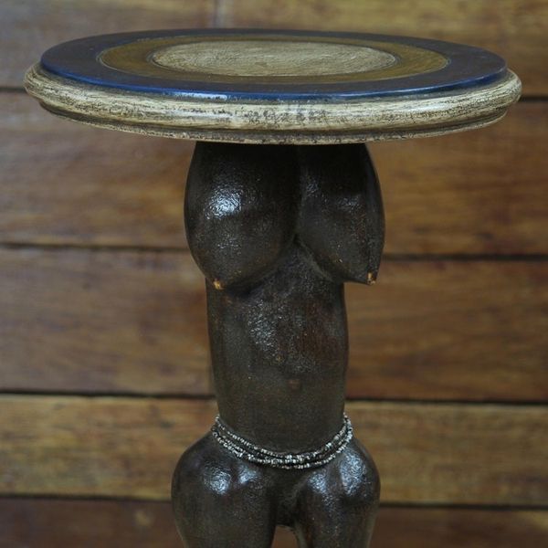 Alternate image for Female Form Sese Wood Accent Table from Ghana Ga Woman