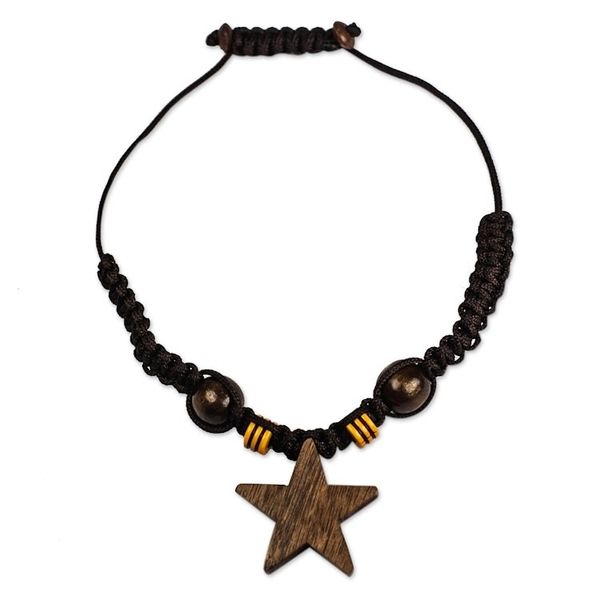 Alternate image for Hand Made Ebony Wood Star-Motif Charm Bracelet Star-Crossed