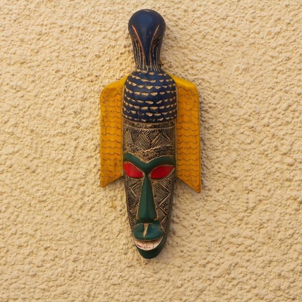 Alternate image for Handcrafted Bird Sese Wood Mask from Ghana Ganyo
