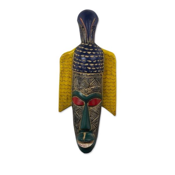 Alternate image for Handcrafted Bird Sese Wood Mask from Ghana Ganyo