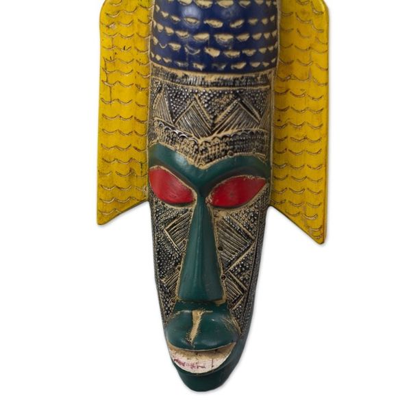 Alternate image for Handcrafted Bird Sese Wood Mask from Ghana Ganyo