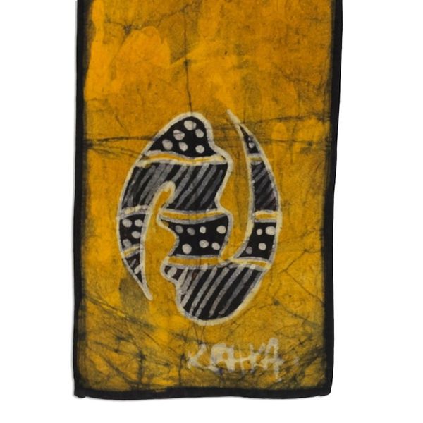 Alternate image for Signed Mother and Child Batik Cotton Wall Hanging in Yellow Mothers Pride II