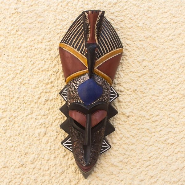 Alternate image for Ghanaian Sese Wood Hand Carved Mask Nightbird