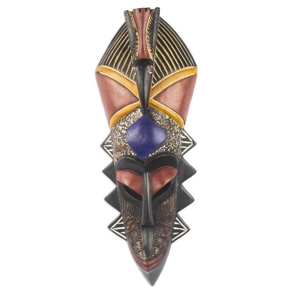 Alternate image for Ghanaian Sese Wood Hand Carved Mask Nightbird