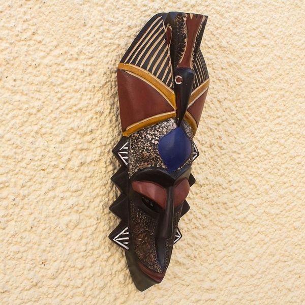 Alternate image for Ghanaian Sese Wood Hand Carved Mask Nightbird