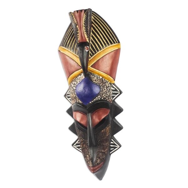 Alternate image for Ghanaian Sese Wood Hand Carved Mask Nightbird