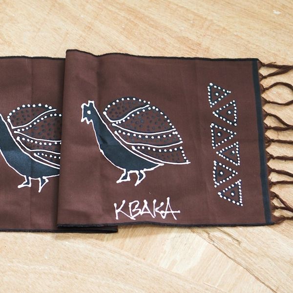 Alternate image for Hand-Painted Cotton Peacock Table Runner from Ghana Peacock Procession
