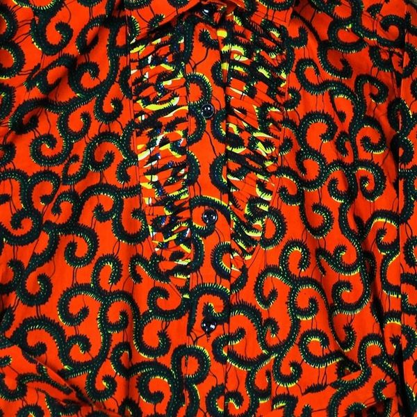 Alternate image for Printed Cotton Long Sleeve Shirtwaist Dress in Strawberry Casual Day