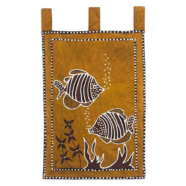 Alternate image for Cotton Wall Hanging with Underwater Scene Best friends