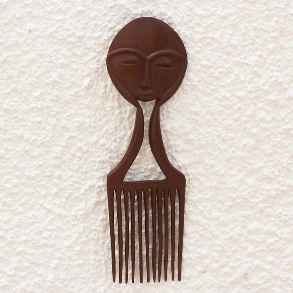Artisan Crafted Mahogany Wood Wall Art 'Hear My Voice'