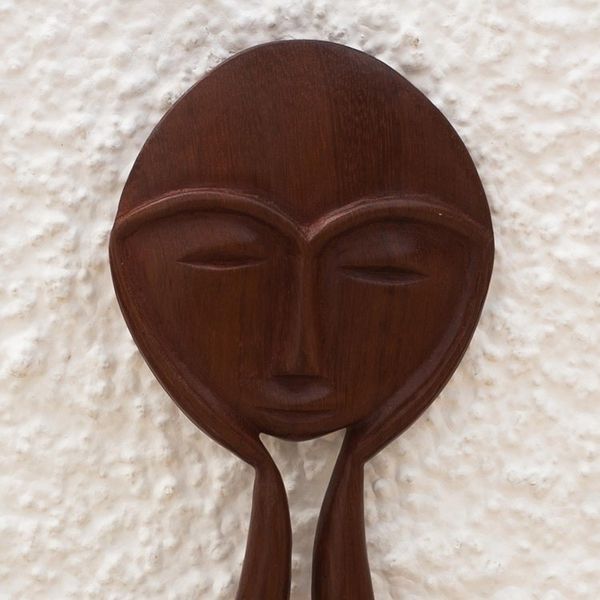 Alternate image for Artisan Crafted Mahogany Wood Wall Art Hear My Voice