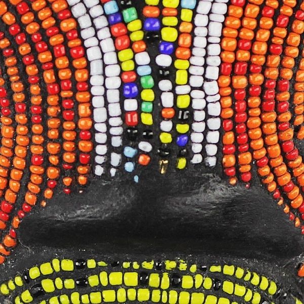Alternate image for Multi-Colored Recycled Glass Bead and Sese Wood African Mask Friend of Nature