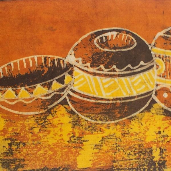 Alternate image for Hand Crafted Batik Cotton Table Runner from Ghana Beautiful Pots