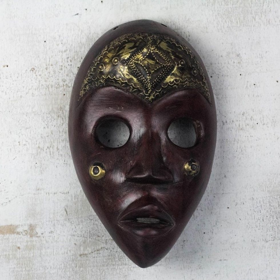 African Wood Dan Mask from Ghana 'Male Dan'