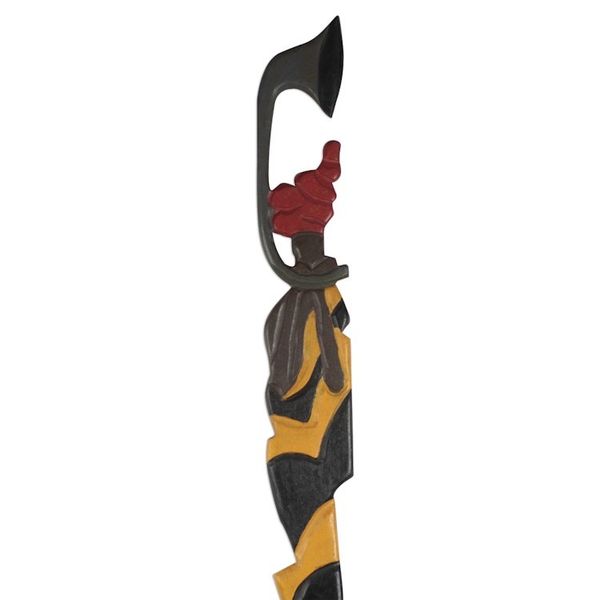 Alternate image for Wood Wall Sculpture of a Palace Trumpeter from Ghana Palace Communication