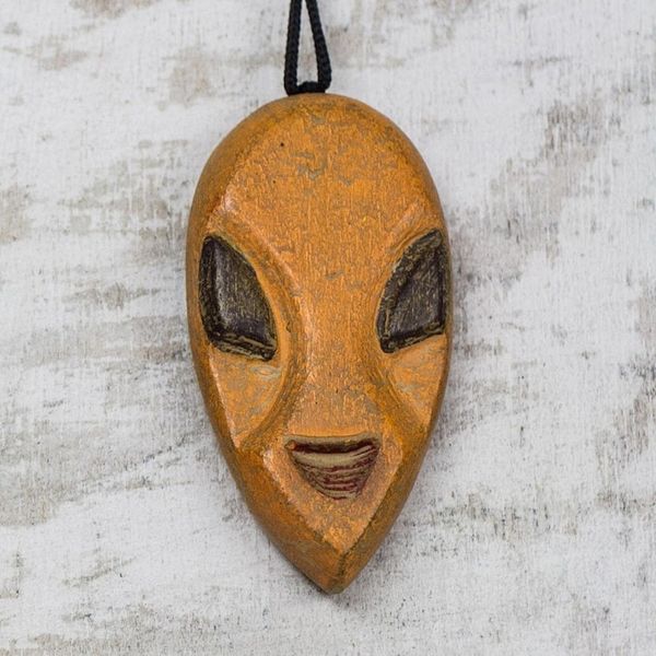 Alternate image for Wood African Mask Ornaments from Ghana Set of 3 Mblo Masks
