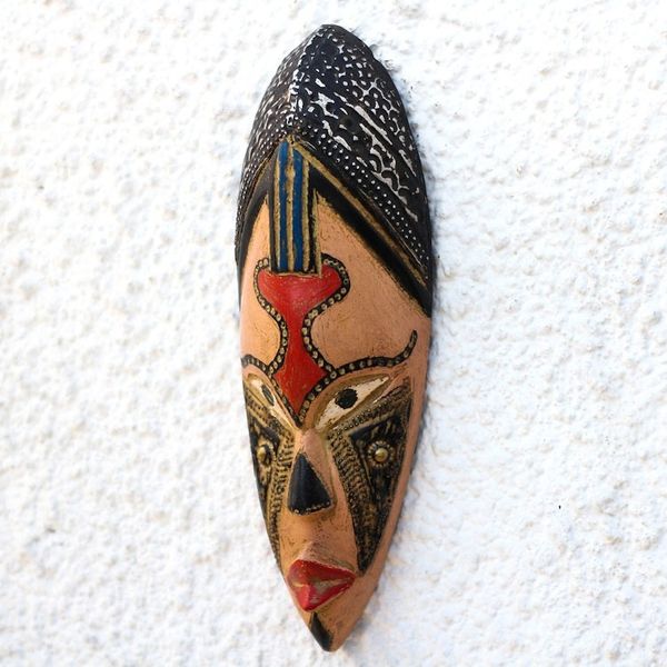 Alternate image for Rustic African Wood and Aluminum Mask from Ghana Medo